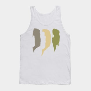 Khaki Ink Stripes - Brush Strokes / Abstract Tank Top